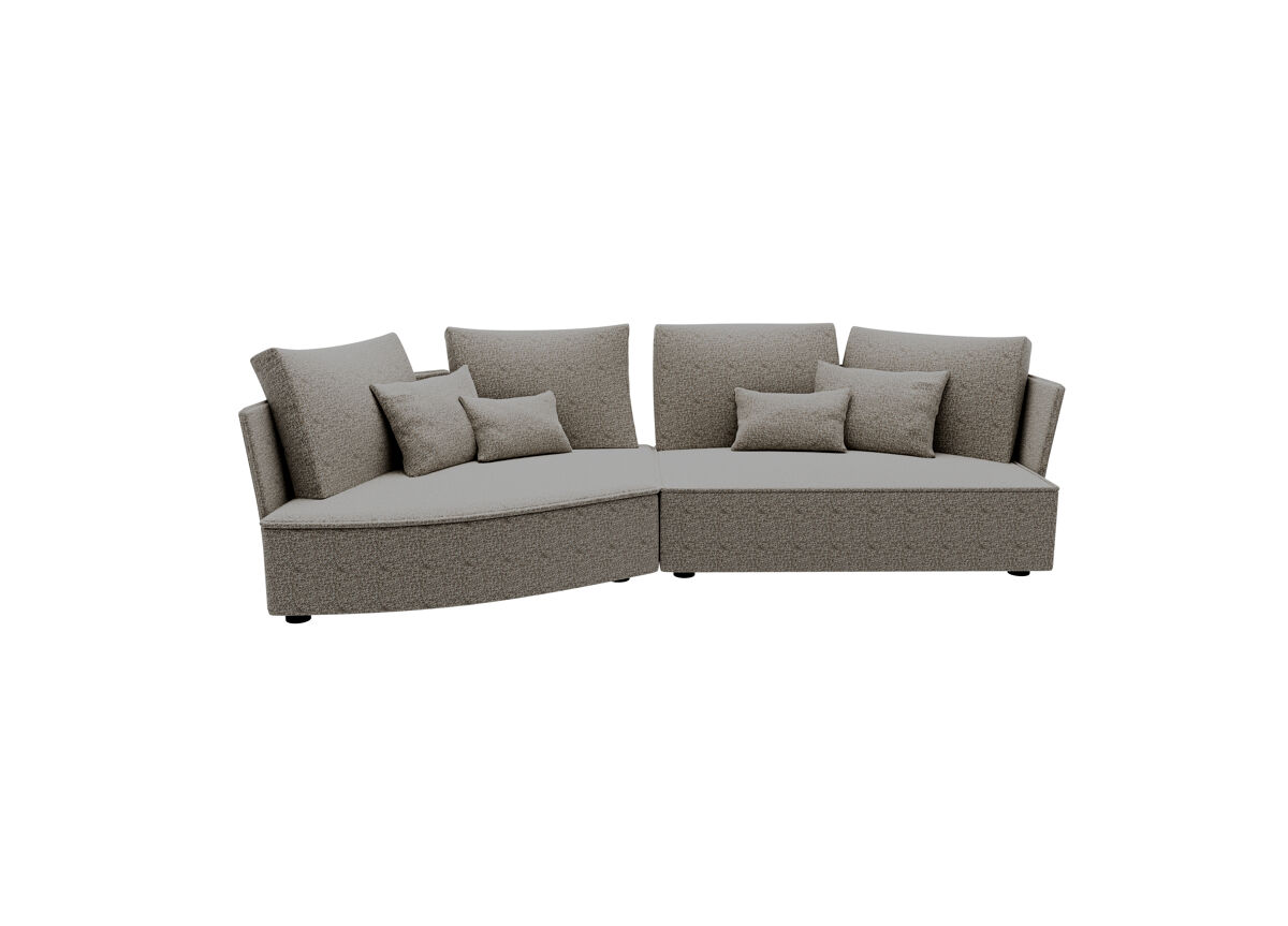 Chaise longue 4 plazas LUGANO tela 2 Marrón
