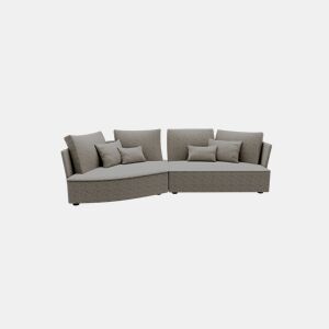 Chaise longue LUGANO esquerda 4 lugares tecido 2 cor castanho