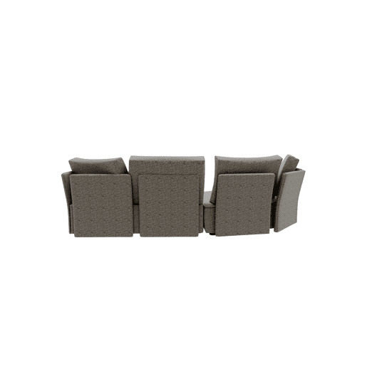 Chaise longue LUGANO esquerda 4 lugares tecido 2 cor castanho