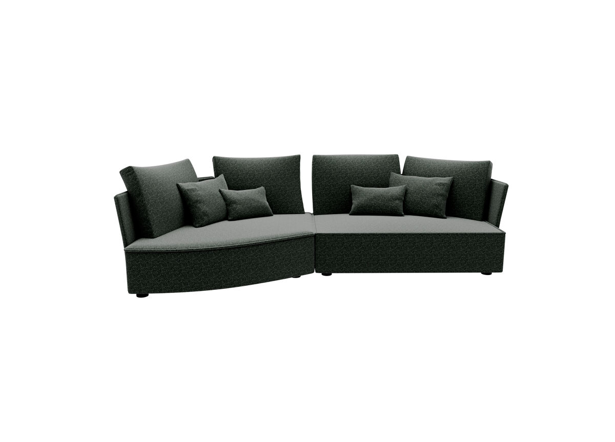 Chaise longue 4 plazas LUGANO tela 2 Verde