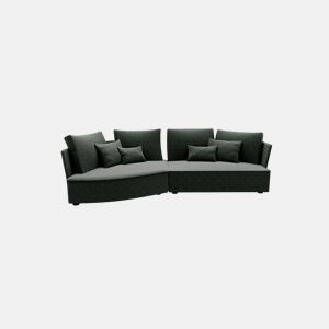 Chaise longue LUGANO esquerda 4 lugares tecido 2 cor verde