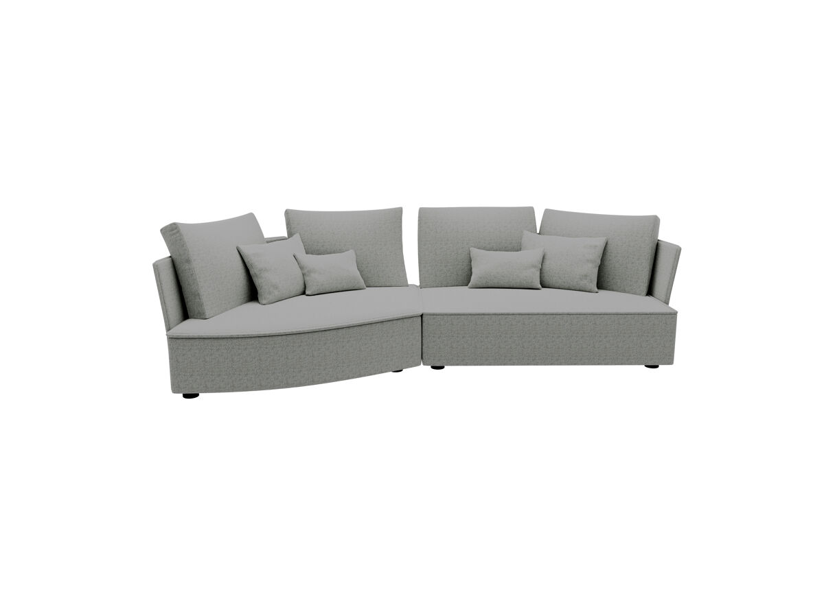 Chaise longue izquierda 4 plazas lugano tela 2 color gris claro