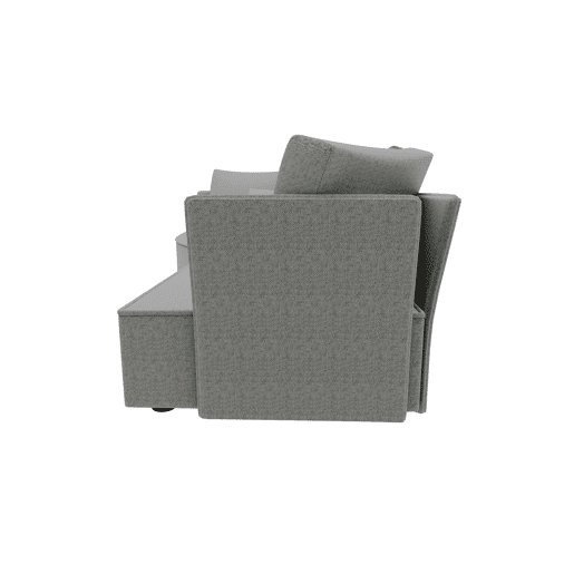 Chaise longue LUGANO esquerda 4 lugares tecido 2 cor cinza claro