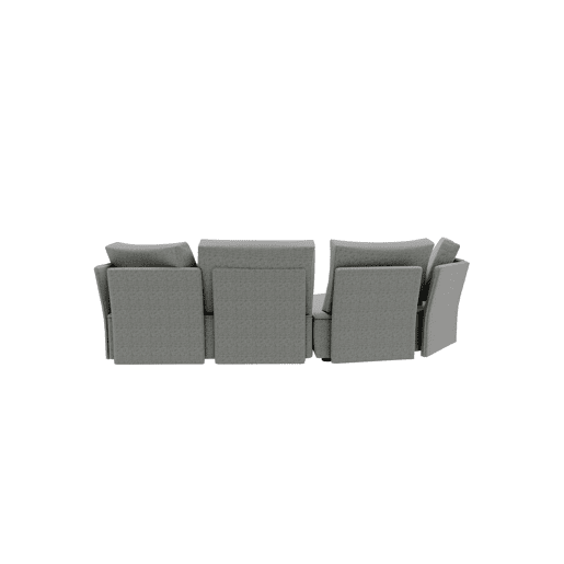 Chaise longue LUGANO esquerda 4 lugares tecido 2 cor cinza claro