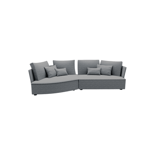 Chaise longue LUGANO esquerda 4 lugares tecido 2 cor cinza Chaise longue LUGANO esquerda 4 lugares tecido 2 cor cinza