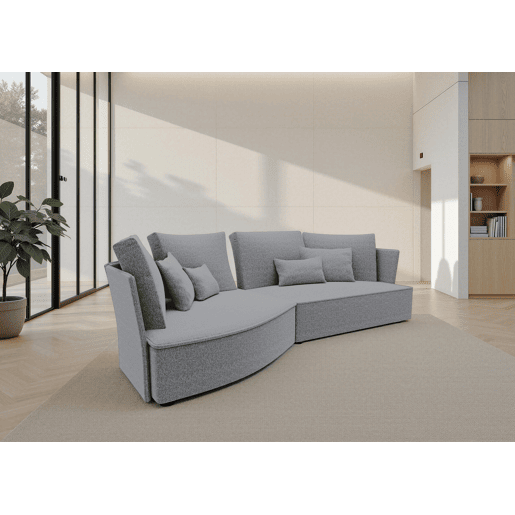 Chaise longue LUGANO esquerda 4 lugares tecido 2 cor cinza Chaise longue LUGANO esquerda 4 lugares tecido 2 cor cinza
