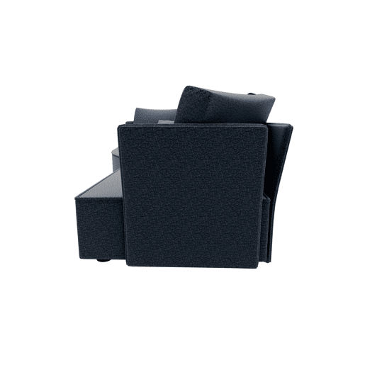 Chaise longue LUGANO esquerda 4 lugares tecido 2 cor cinza escuro