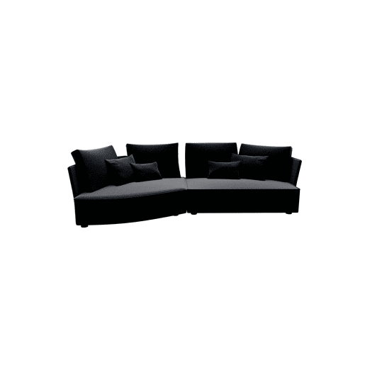 Chaise longue LUGANO esquerda 4 lugares tecido 2 cor preto Chaise longue LUGANO esquerda 4 lugares tecido 2 cor preto