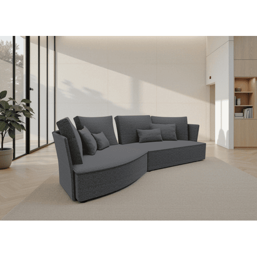 Chaise longue LUGANO esquerda 4 lugares tecido 2 cor preto Chaise longue LUGANO esquerda 4 lugares tecido 2 cor preto