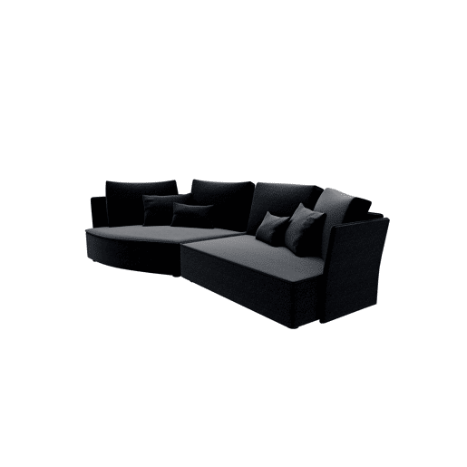 Chaise longue LUGANO esquerda 4 lugares tecido 2 cor preto Chaise longue LUGANO esquerda 4 lugares tecido 2 cor preto