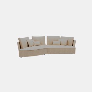 Chaise longue LUGANO esquerda 4 lugares tecido 3 cor bege