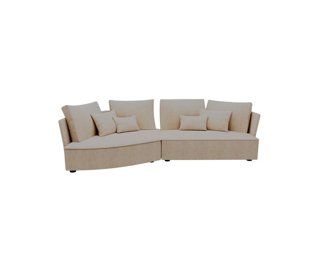 Chaise longue izquierda 4 plazas lugano tela 3 color beige