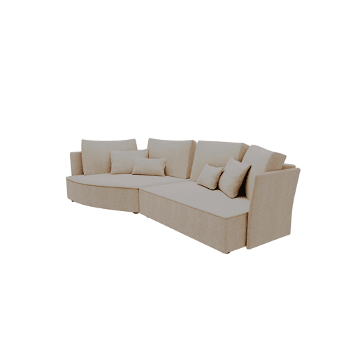 Chaise longue LUGANO esquerda 4 lugares tecido 3 cor bege