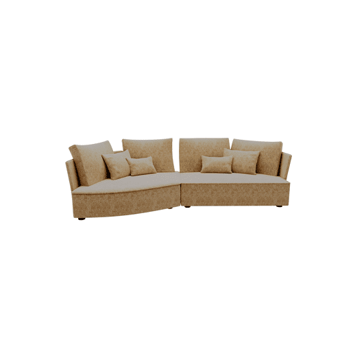 Chaise longue LUGANO esquerda 4 lugares tecido 3 cor vison