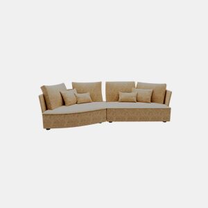 Chaise longue LUGANO esquerda 4 lugares tecido 3 cor vison