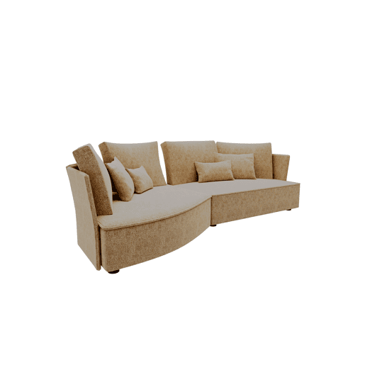 Chaise longue LUGANO esquerda 4 lugares tecido 3 cor vison