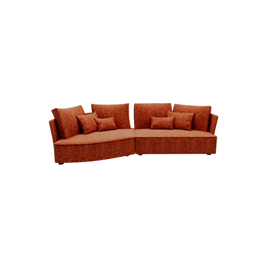 Chaise longue LUGANO esquerda 4 lugares tecido 3 cor terracota