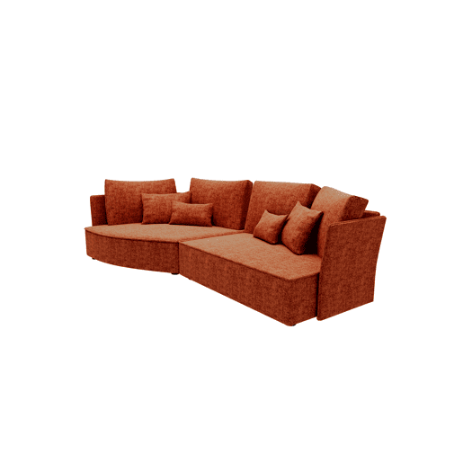 Chaise longue LUGANO esquerda 4 lugares tecido 3 cor terracota