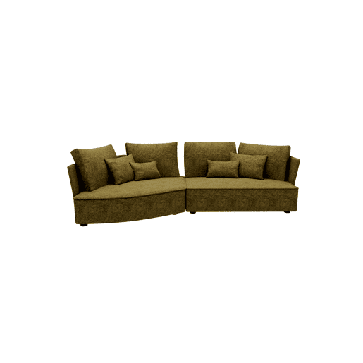 Chaise longue LUGANO esquerda 4 lugares tecido 3 cor verde