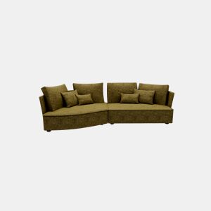 Chaise longue LUGANO esquerda 4 lugares tecido 3 cor verde