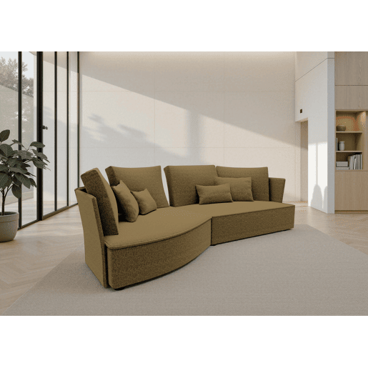 Chaise longue LUGANO esquerda 4 lugares tecido 3 cor verde