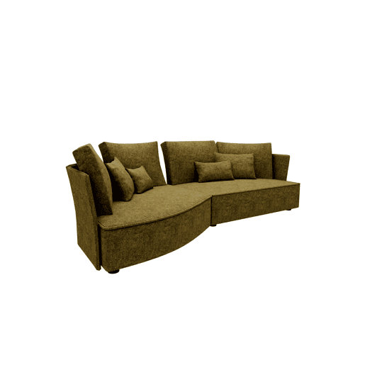 Chaise longue LUGANO esquerda 4 lugares tecido 3 cor verde