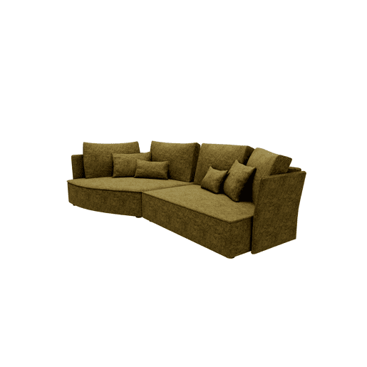 Chaise longue LUGANO esquerda 4 lugares tecido 3 cor verde