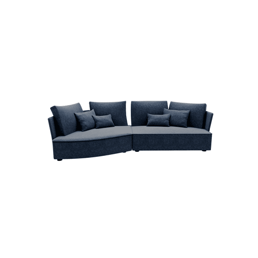 Chaise longue LUGANO esquerda 4 lugares tecido 3 cor azul