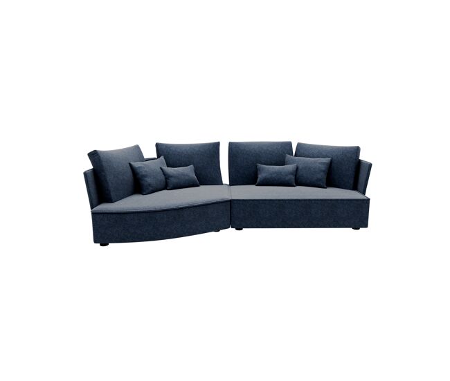 Chaise longue izquierda 4 plazas lugano tela 3 color azul