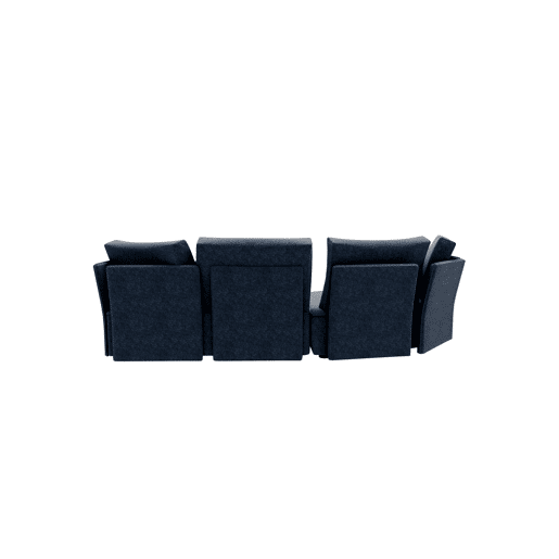 Chaise longue LUGANO esquerda 4 lugares tecido 3 cor azul