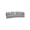 Chaise longue LUGANO esquerda 4 lugares tecido 3 cor cinza claro