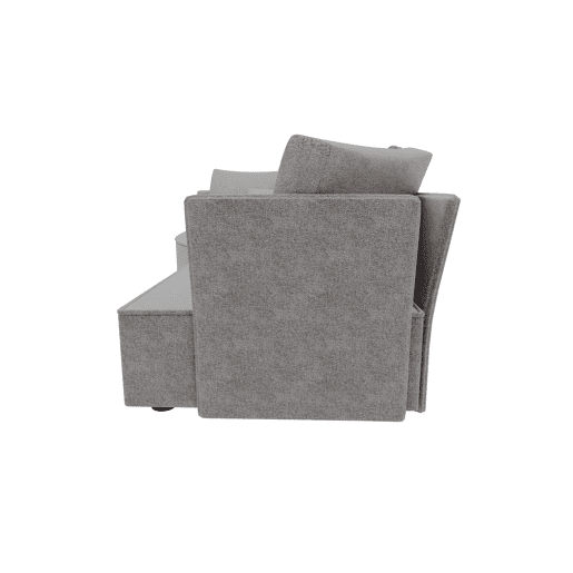 Chaise longue LUGANO esquerda 4 lugares tecido 3 cor cinza claro