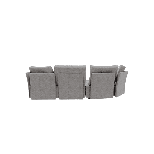 Chaise longue LUGANO esquerda 4 lugares tecido 3 cor cinza claro