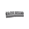 Chaise longue LUGANO esquerda 4 lugares tecido 3 cor cinza escuro