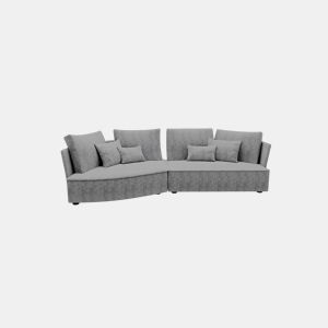 Chaise longue LUGANO esquerda 4 lugares tecido 3 cor cinza escuro