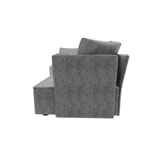 Chaise longue LUGANO esquerda 4 lugares tecido 3 cor cinza escuro