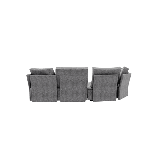 Chaise longue LUGANO esquerda 4 lugares tecido 3 cor cinza escuro