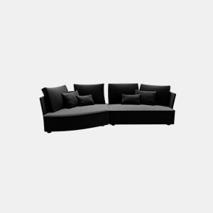 Chaise longue LUGANO esquerda 4 lugares tecido 3 cor antracite