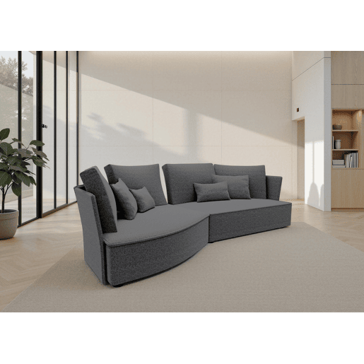 Chaise longue LUGANO esquerda 4 lugares tecido 3 cor antracite Chaise longue LUGANO esquerda 4 lugares tecido 3 cor antracite