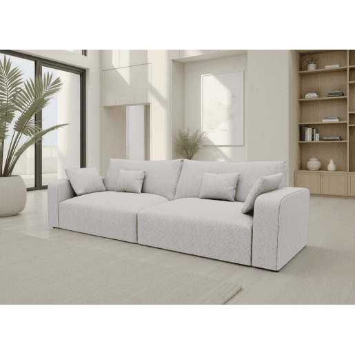 Sofá VERONA de 4 lugares em tecido 2 cor branco Sofá VERONA de 4 lugares em tecido 2 cor branco