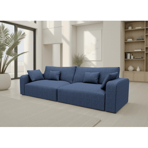 Sofá VERONA de 4 lugares em tecido 2 cor azul