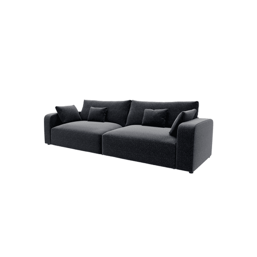 Sofá VERONA de 4 lugares em tecido 2 cor preto