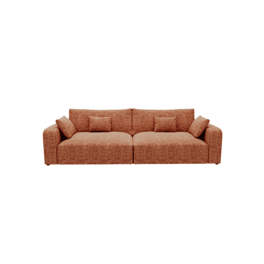 Sofá VERONA de 4 lugares em tecido 3 cor terracota