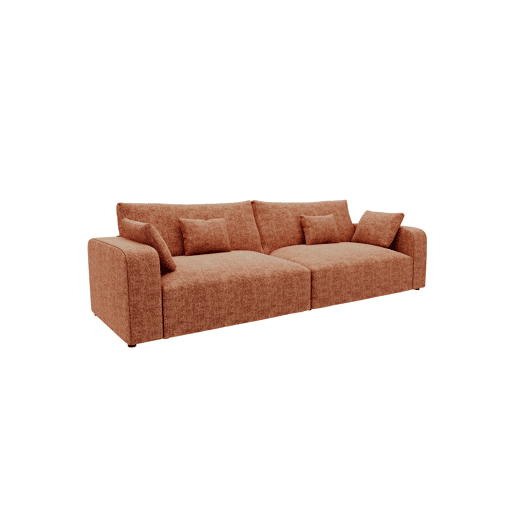 Sofá VERONA de 4 lugares em tecido 3 cor terracota