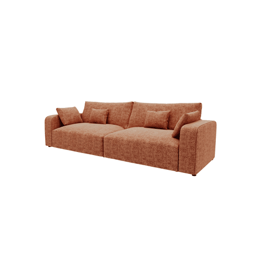 Sofá VERONA de 4 lugares em tecido 3 cor terracota