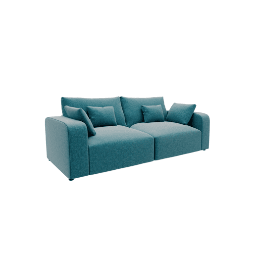 Sofá VERONA de 3 lugares em L tecido 1 cor azul claro