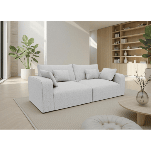 Sofá VERONA de 3 lugares em L tecido 2 cor branco