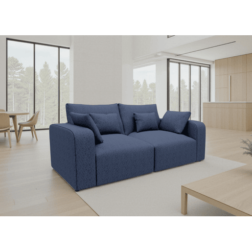 Sofá VERONA de 3 lugares em tecido 2 cor azul