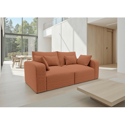 Sofá VERONA de 3 lugares em tecido 3 cor terracota