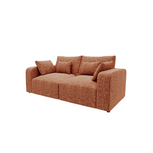 Sofá VERONA de 3 lugares em tecido 3 cor terracota